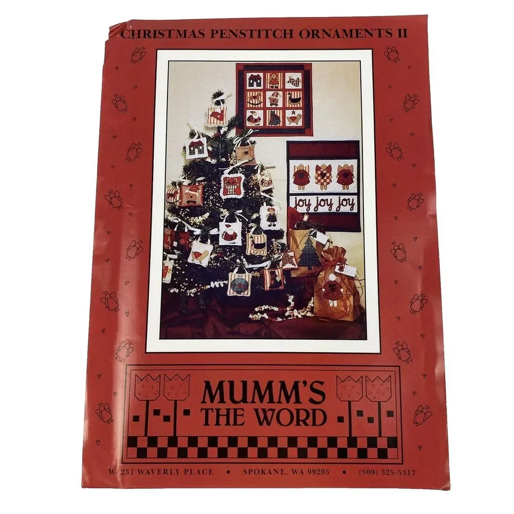 Mumm's the Word Christmas Penstitch Ornaments II 12 Designs 1989 Sewing Patterns